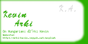 kevin arki business card